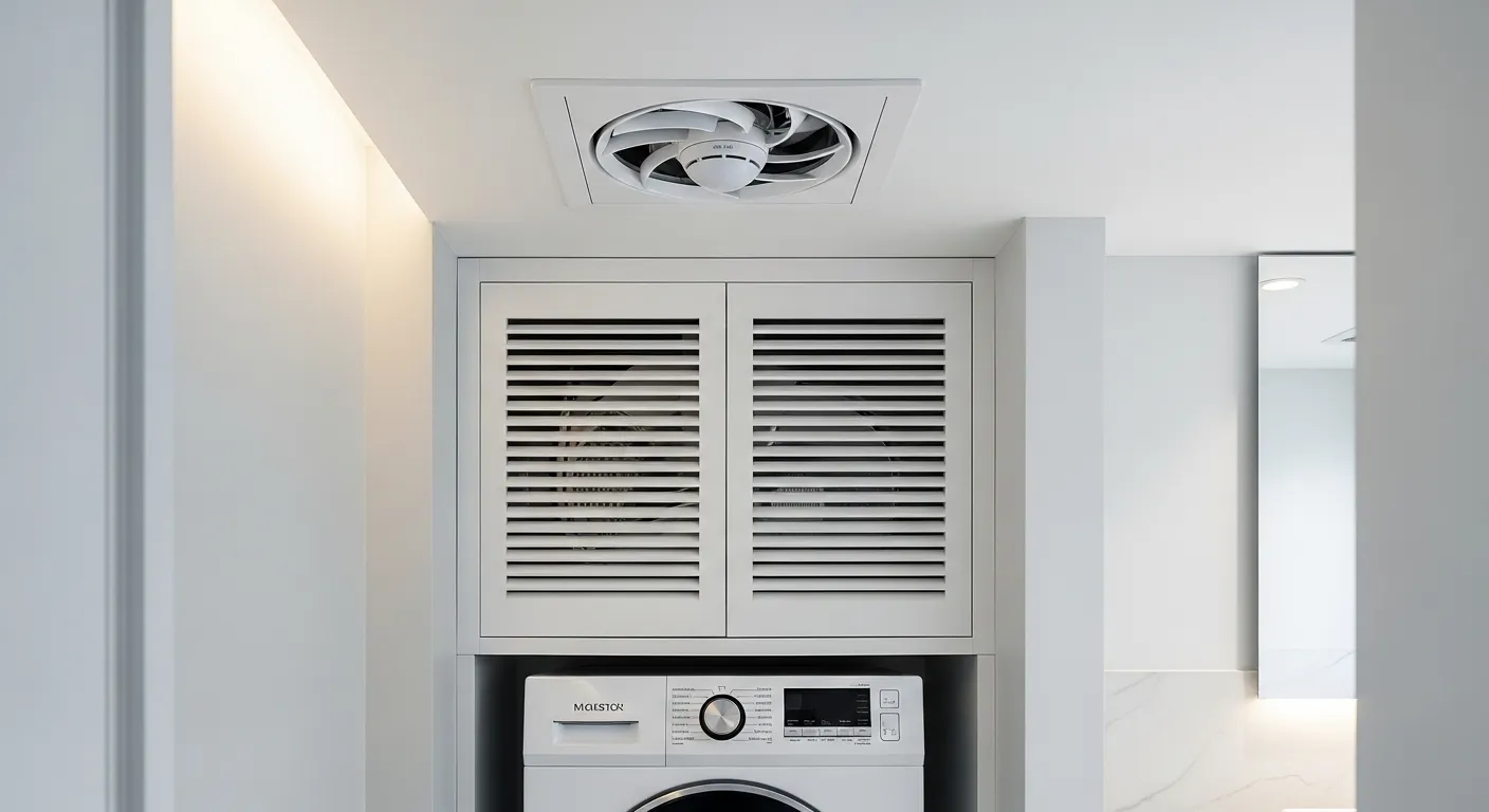 bathroom exhaust fan and ventilation system for laundry bathroom combo