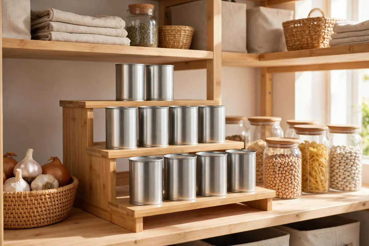 Small pantry storage containers: 07 tiered riser cans