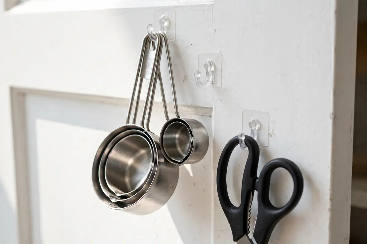 Small pantry finishing touches: 15 door hooks